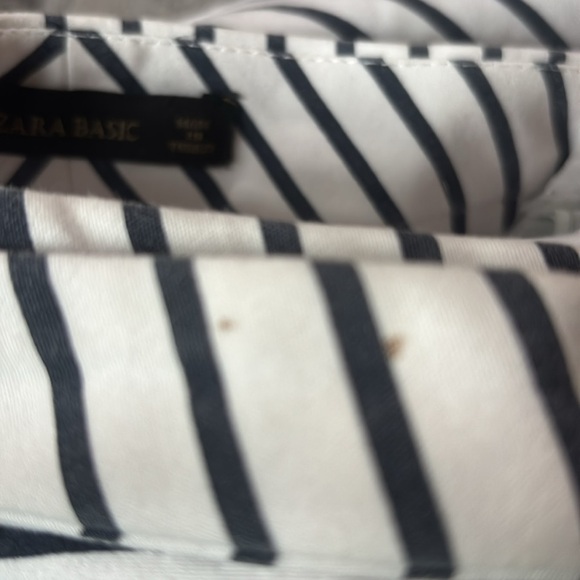 Zara Striped Women's Medium Shorts Faux Pockets Zipper Summer Beach Casual - Picture 8 of 8